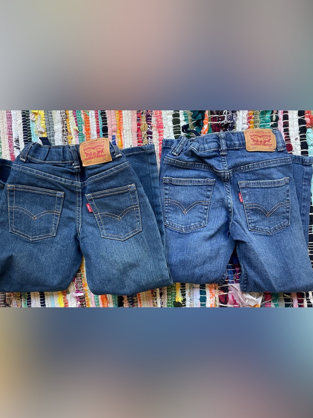 2pair Levi's Kids Blue Denim Jeans - Classic Back Pocket Style